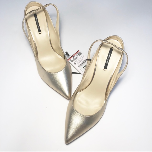 gold sling back shoes